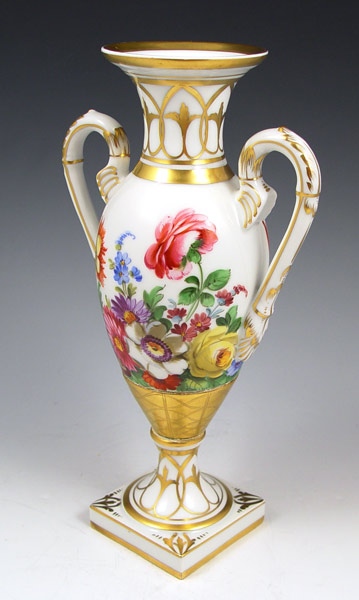 Appraisal: CARL THIEME DRESDEN HAND PAINTED PORCELAIN VASE Equally well decorated