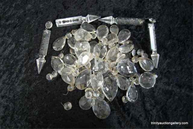 Appraisal: Bag of Vintage Cut Crystal Chandelier Prism'sFrom an estate is