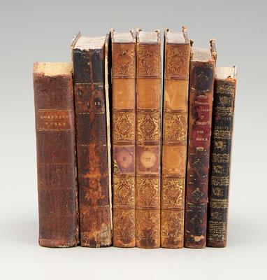 Appraisal: Seven leather-bound books mixed subjects th and th century works