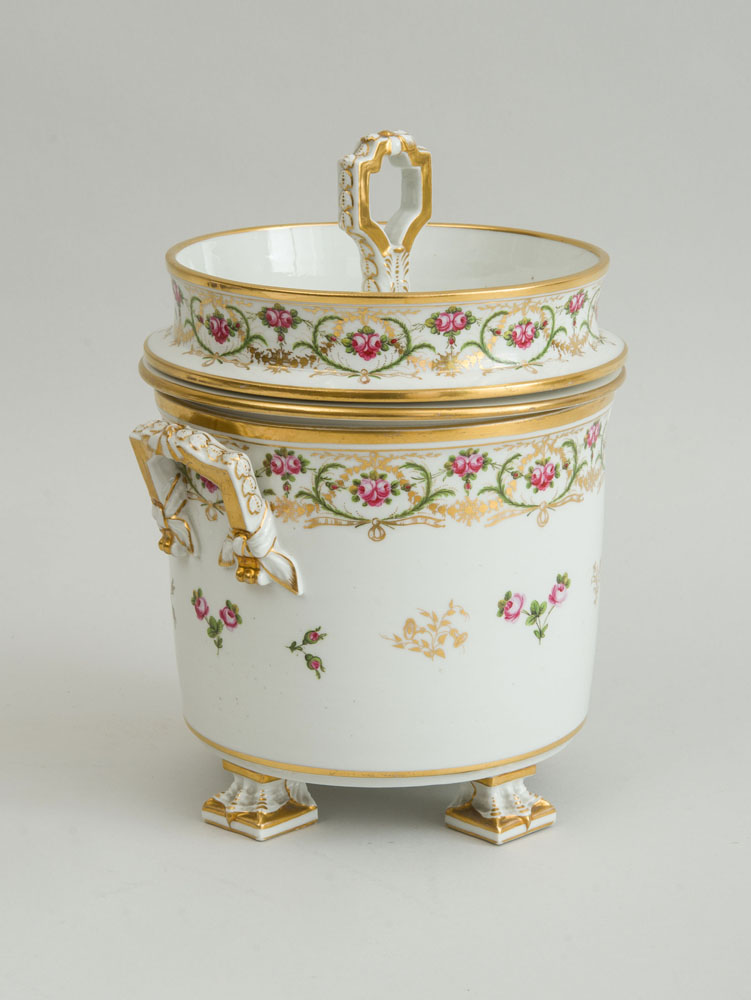 Appraisal: FRENCH PORCELAIN ICE PAIL LINER AND COVER TH CENTURY x