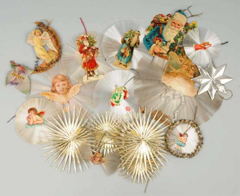 Appraisal: Lot of Spun Glass Christmas Decorations Description Includes over pieces