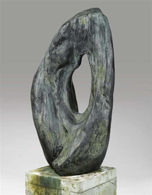 Appraisal: MATHYS MARCEL Neuch tel - Stylized couple Bronze with green