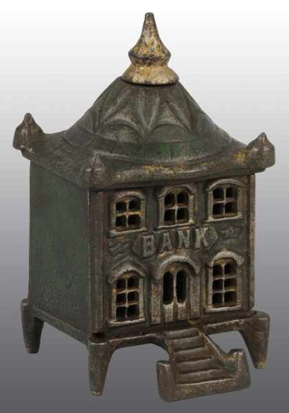 Appraisal: Cast Iron Pagoda Still Bank Description Manufactured in France Condition