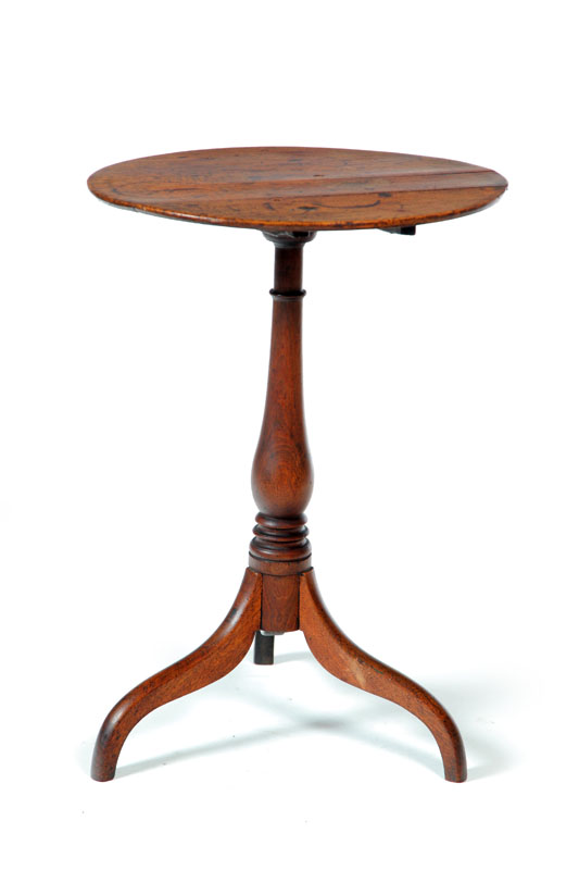 Appraisal: FEDERAL CANDLESTAND American late th-early th century walnut Round top