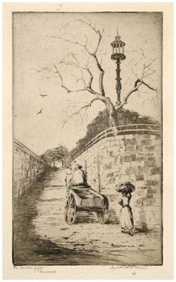 Appraisal: Elizabeth O'Neill Verner etching Charleston South Carolina - The Harbor