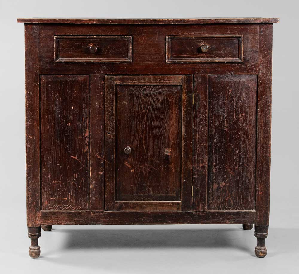 Appraisal: Georgia Red-Painted Jelly Cupboard probably Milledgeville area th century two