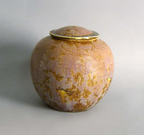 Appraisal: Art pottery covered jar impressed S h together with a