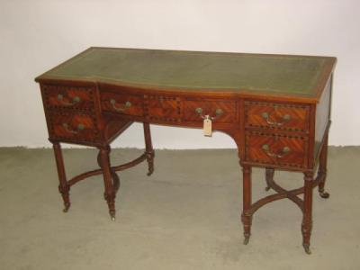 Appraisal: A KINGWOOD AND SATINWOOD WRITING TABLE with stringing and parquetry