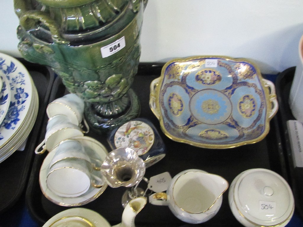 Appraisal: Silver spill vase and bangle Noritake plate etc