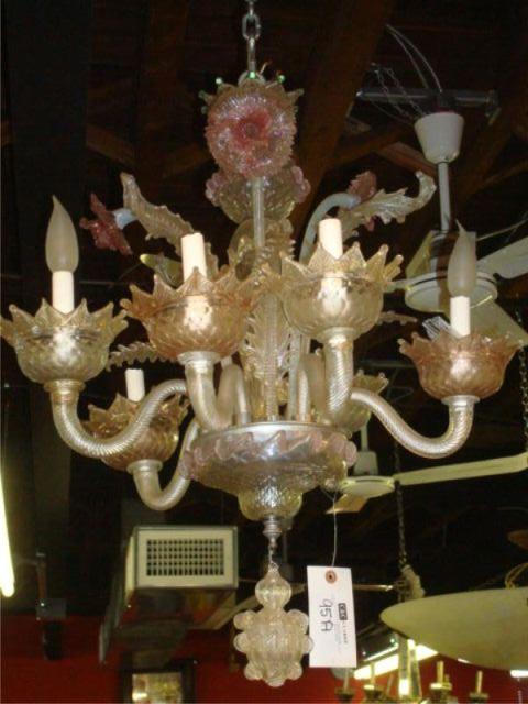 Appraisal: MURANO Glass Floral Form Chandelier From a Bronxville NY home