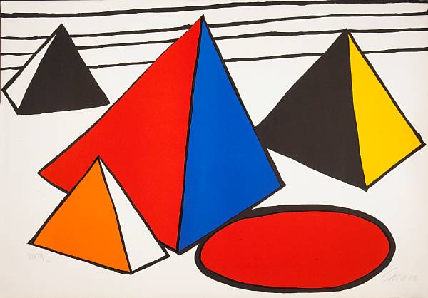 Appraisal: Alexander Calder American - Four Pyramids s Lithograph printed in