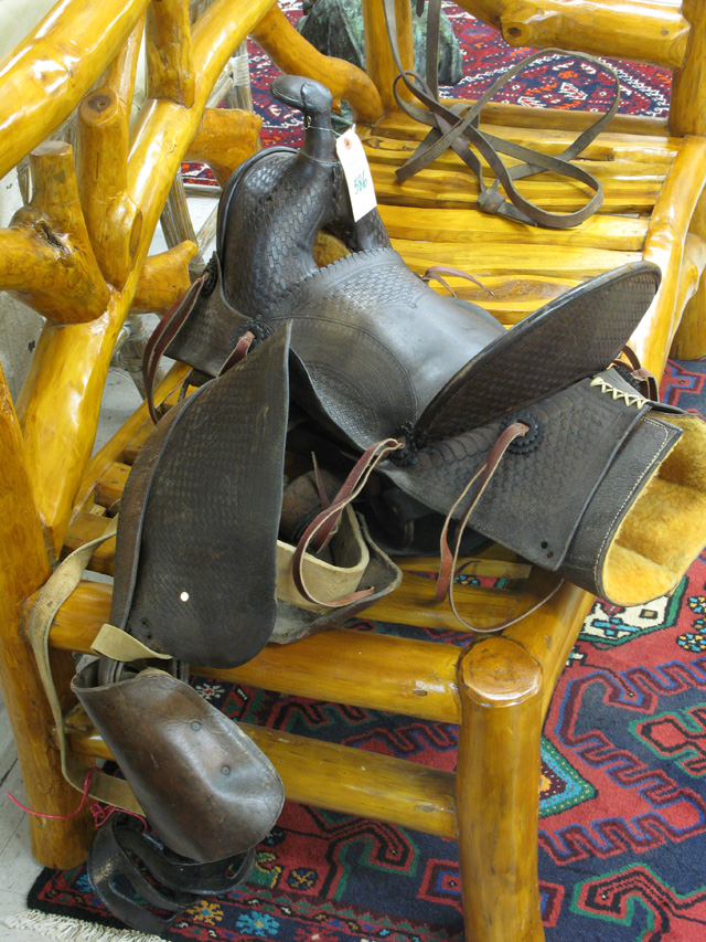 Appraisal: WESTERN HORSE SADDLE of hand tooled leather the lot to