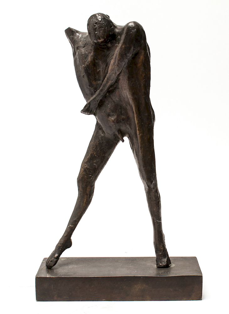 Appraisal: Hugo Daini Modern Stylized Standing Figure Bronze Hugo Daini Italian