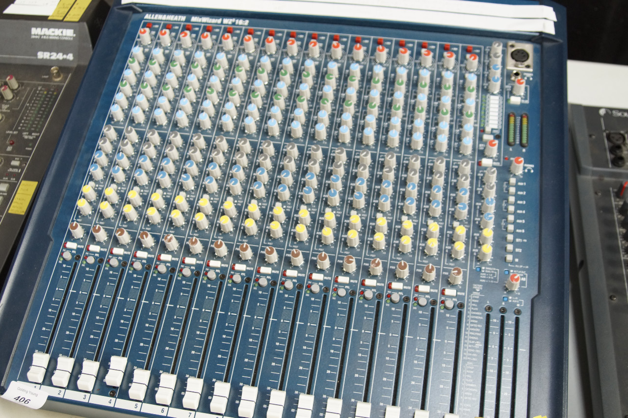 Appraisal: An Allen Heath Mix Wizard channel mixing desk with individual