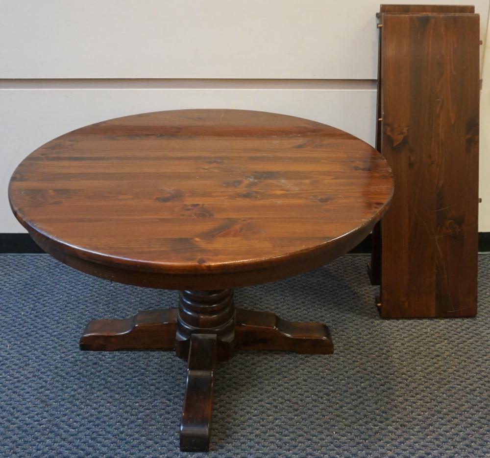 Appraisal: ETHAN ALLEN EARLY AMERICAN STYLE STAINED PINE ROUND EXTENSION DINING