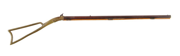 Appraisal: UNMARKED BOSWORTH-TYPE PERCUSSION RIFLE Cal - octagonal bbl The frame