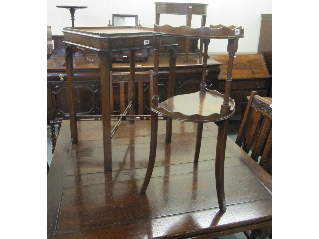 Appraisal: Two mahogany occasional tables