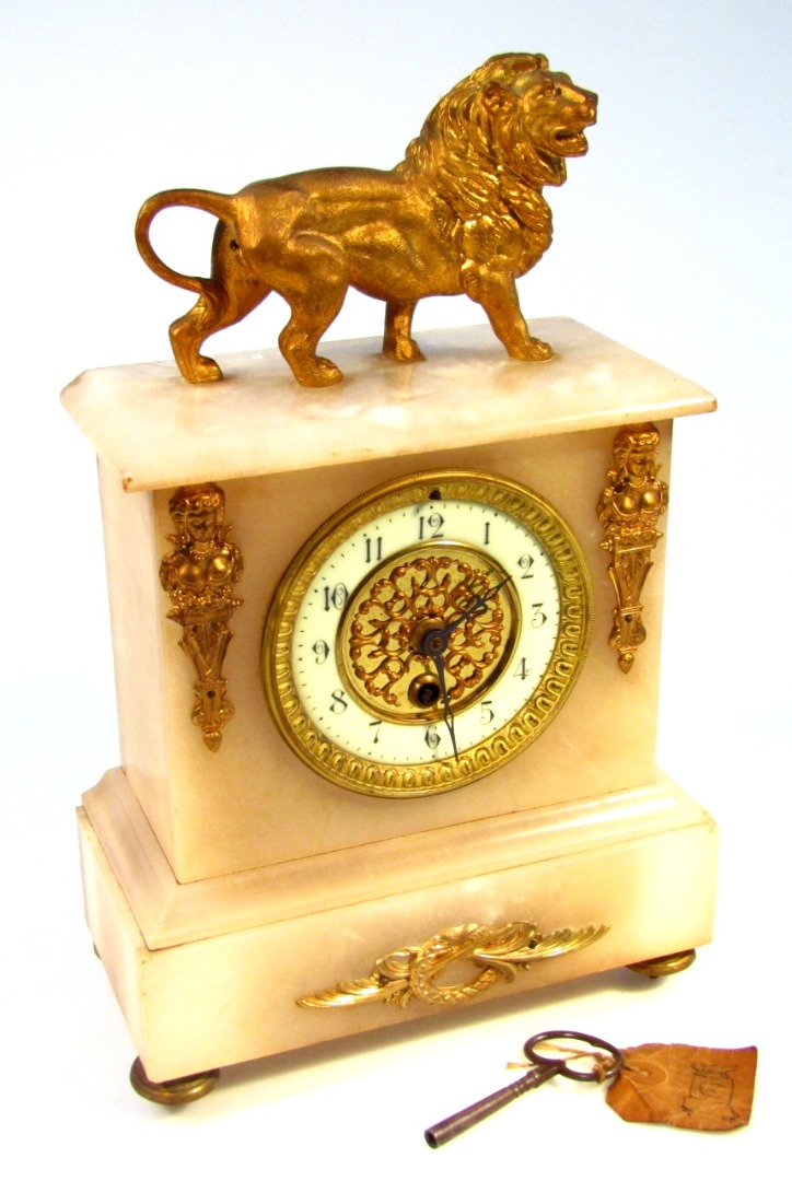 Appraisal: A late thC marble and gilt metal mantel clock the