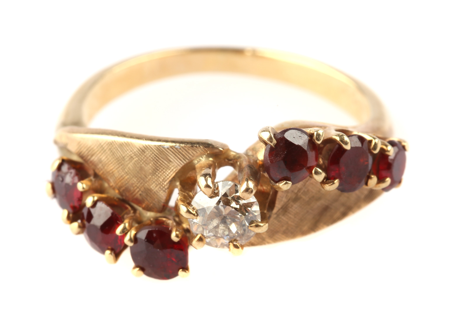 Appraisal: A Ruby and Diamond Ring K ring with center diamond