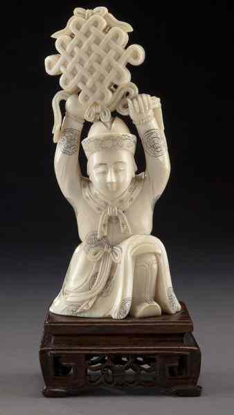 Appraisal: Chinese Qing carved ivory figure International buyers should note that