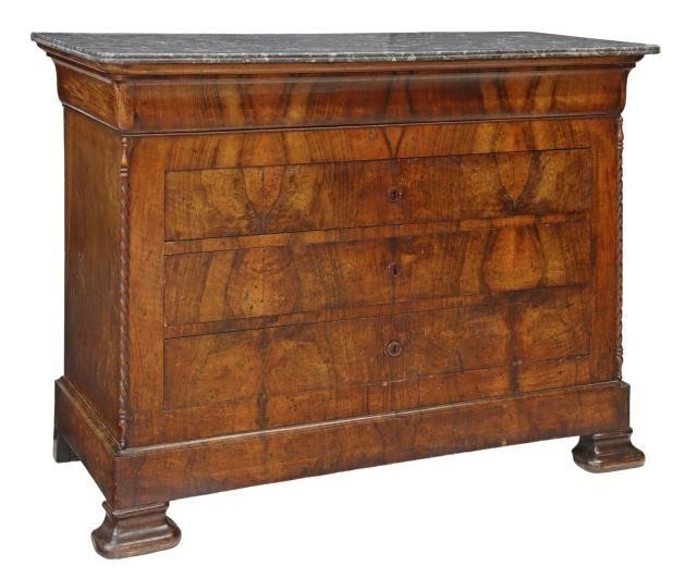 Appraisal: French Louis Philippe period walnut commode mid th c having