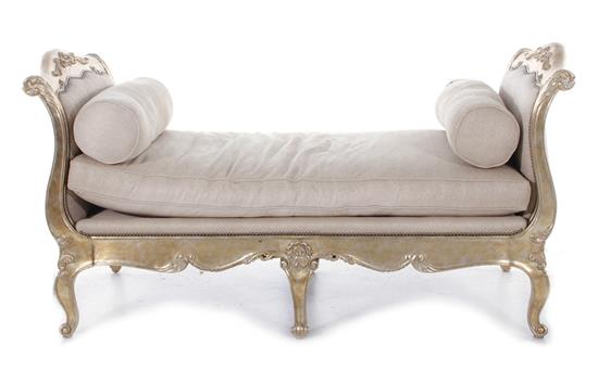 Appraisal: Henredon Natchez Collection Venetian Rococo style silver-gilt daybed H SH