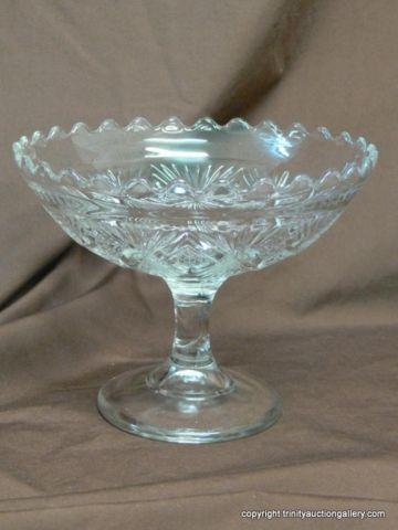 Appraisal: Higbee Glass Co Pressed Glass Compote in the Star Fan