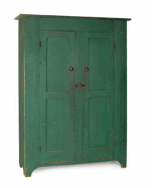 Appraisal: New Jersey painted pine wall cupboard ca with two flat