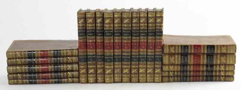 Appraisal: Vol Leather Bound British Poets small gilt and painted leather