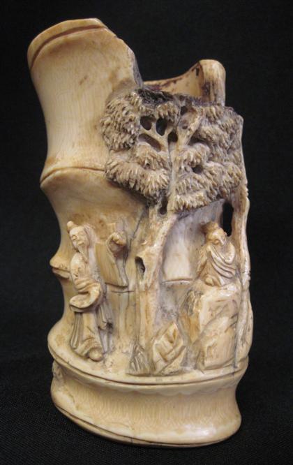 Appraisal: Chinese elephant ivory brushpot Qing dynasty