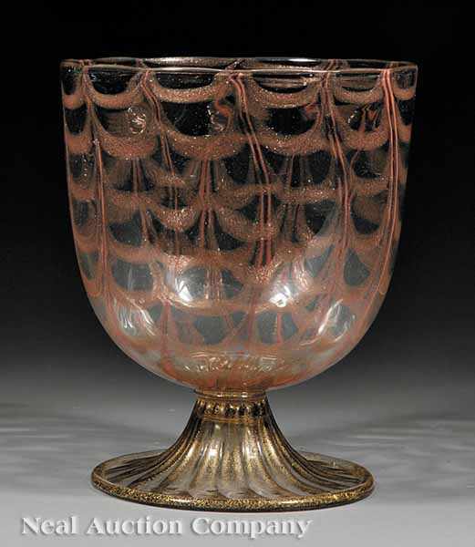 Appraisal: A Venetian Art Glass Vase bell-form bowl on outswept ribbed