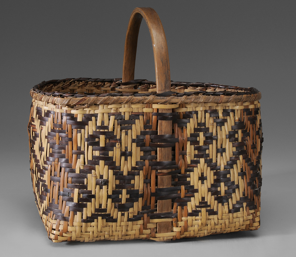 Appraisal: Cherokee River Cane Basket North Carolina mid th century rectangular