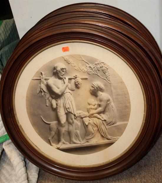 Appraisal: Set of four framed roundel photographs after Thorvaldsen sculpture Estimate