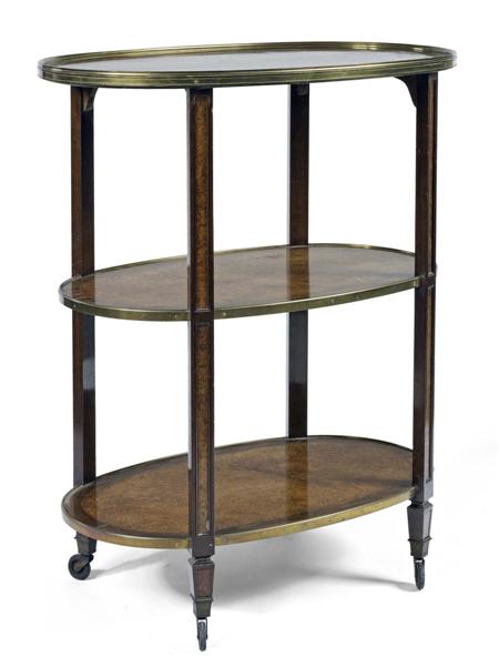 Appraisal: FRENCH MAHOGANY AND AMBOYNA ETAGERE BY 'W B PARIS CIRCA