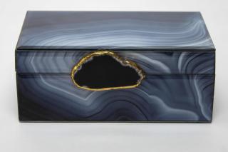 Appraisal: Faux Agate Acrylic Box Print under acrylic simulating ribbon agate