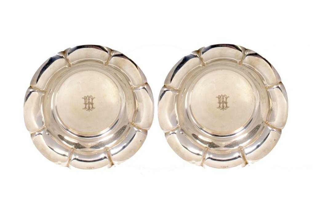 Appraisal: A PAIR OF EDWARD VII DISHES with widely everted petal