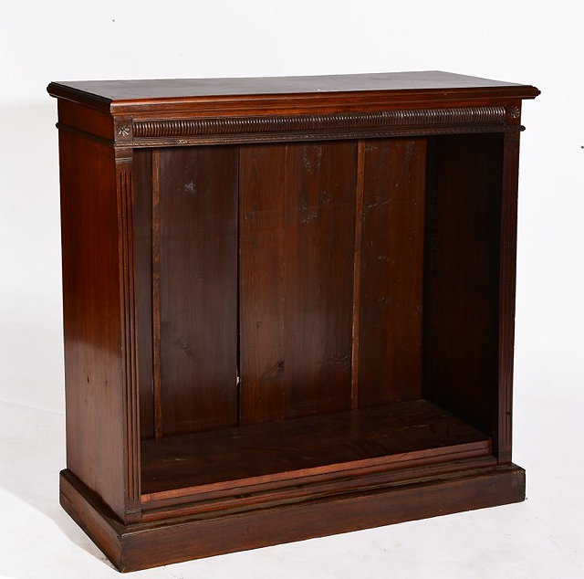 Appraisal: A VICTORIAN MAHOGANY OPEN BOOKCASE with reeded decoration to top