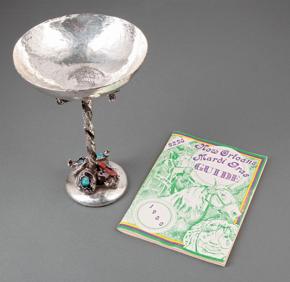 Appraisal: H Alvin Sharpe American Louisiana - silver chalice with semi-precious