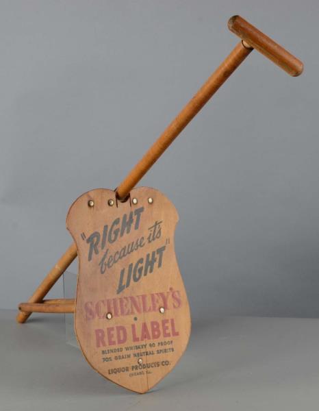 Appraisal: Schenley's Red Label Whiskey Cane Seat Walking cane unfolds into