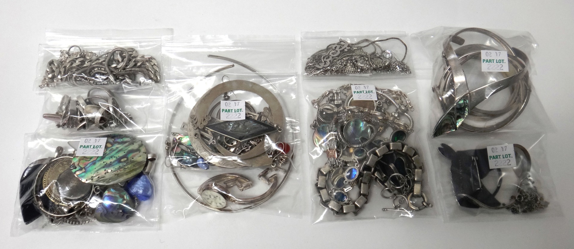 Appraisal: Silver and other jewellery including necklaces and chains bracelets bangles