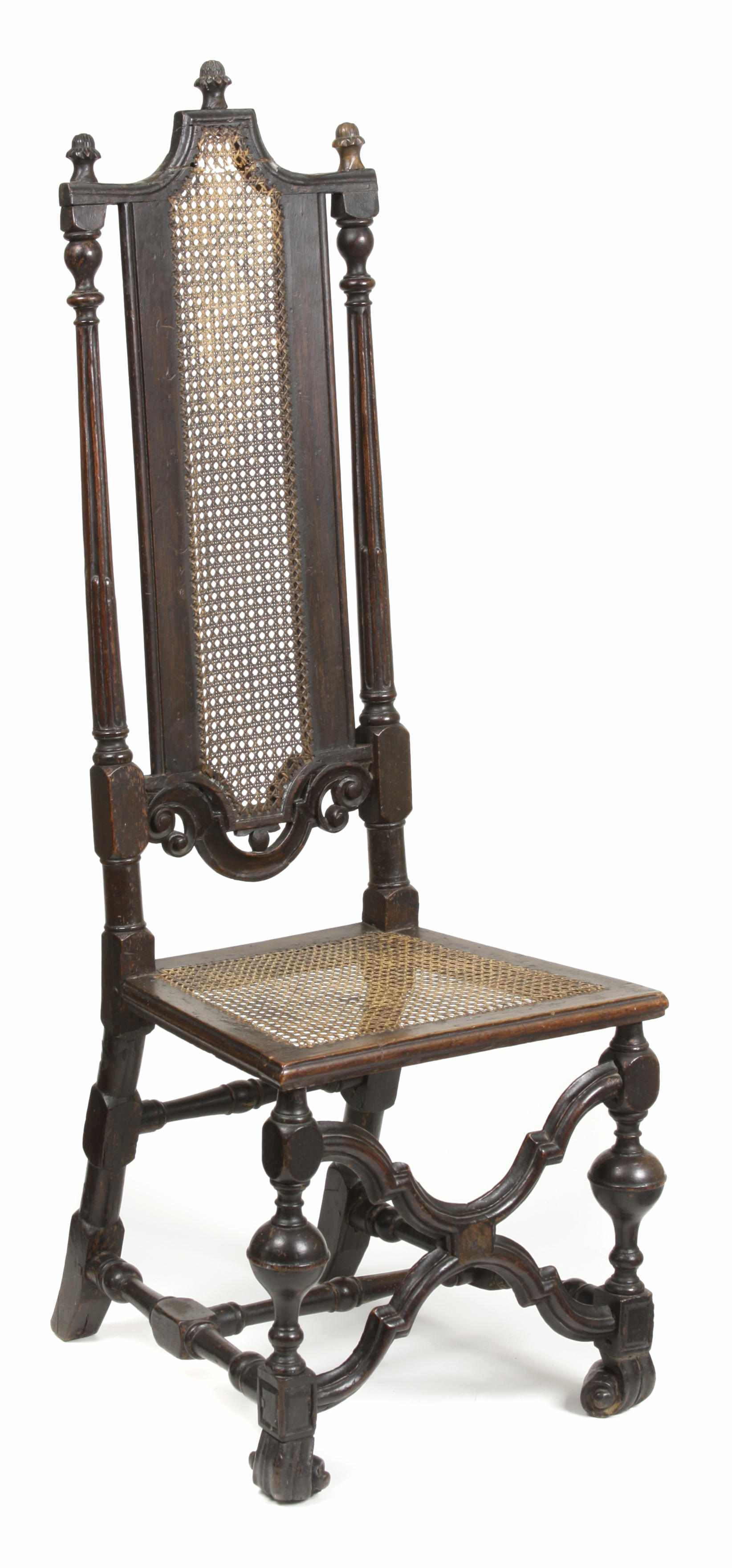 Appraisal: A William and Mary walnut side chair late th centuryheight