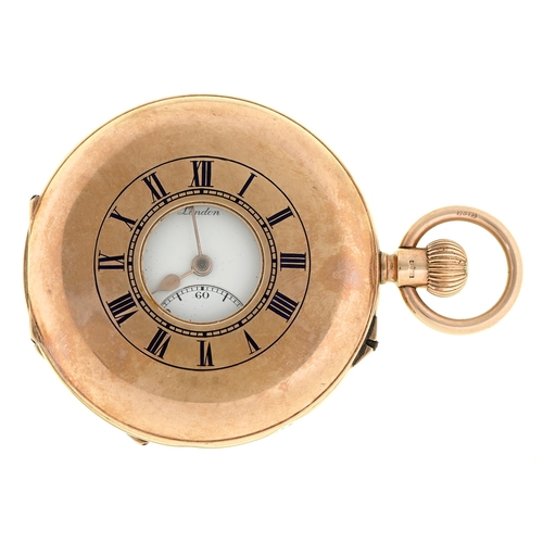 Appraisal: A ct gold half hunting cased keyless lever watch 'The