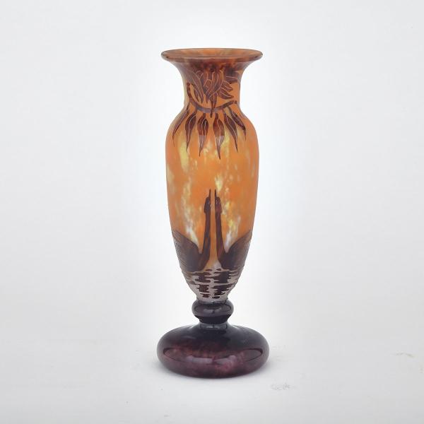 Appraisal: Le Verre Fran ais Cameo Glass Vase c of mottled