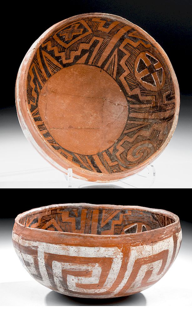 Appraisal: Anasazi Wingate Black on Red Pottery Bowl Native American US