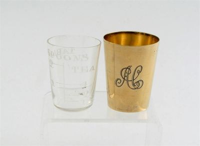 Appraisal: A late Victorian silvergilt beaker of tapering form initialled 'AC'