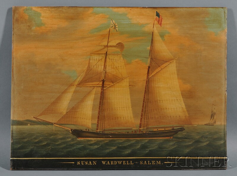 Appraisal: American School th Century Portrait of the Schooner Susan Wardwell