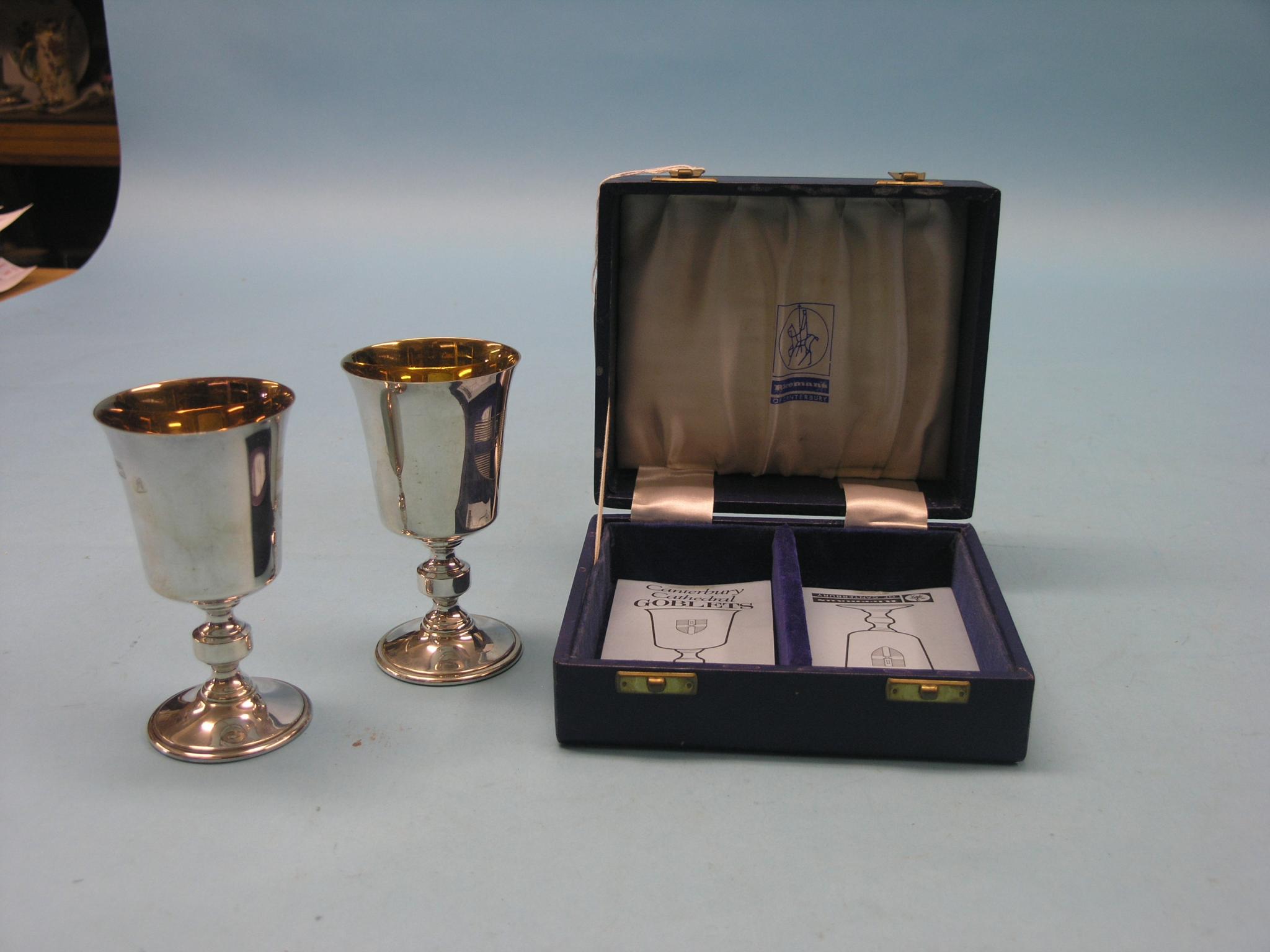 Appraisal: Two modern commemorative silver goblets limited editions approx oz total