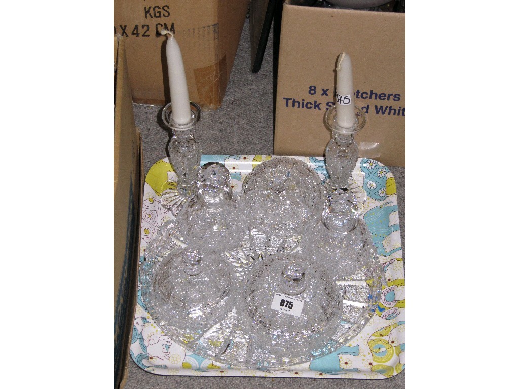 Appraisal: Cut crystal dressing table set