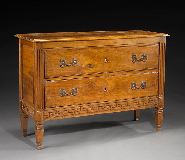 Appraisal: An Italian Neoclassical inlaid walnut commode last quarter th century