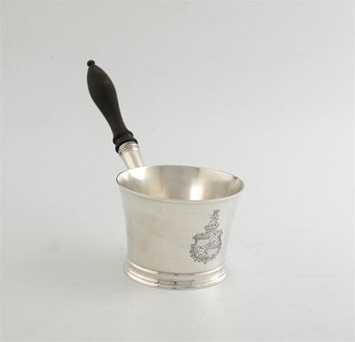 Appraisal: A George IV brandy saucepan slightly flared with a moulded